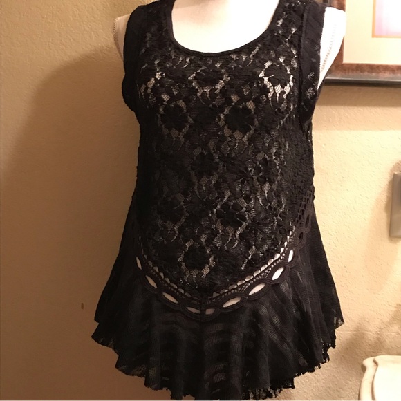 Free People floral lace open back tank - Picture 4 of 6